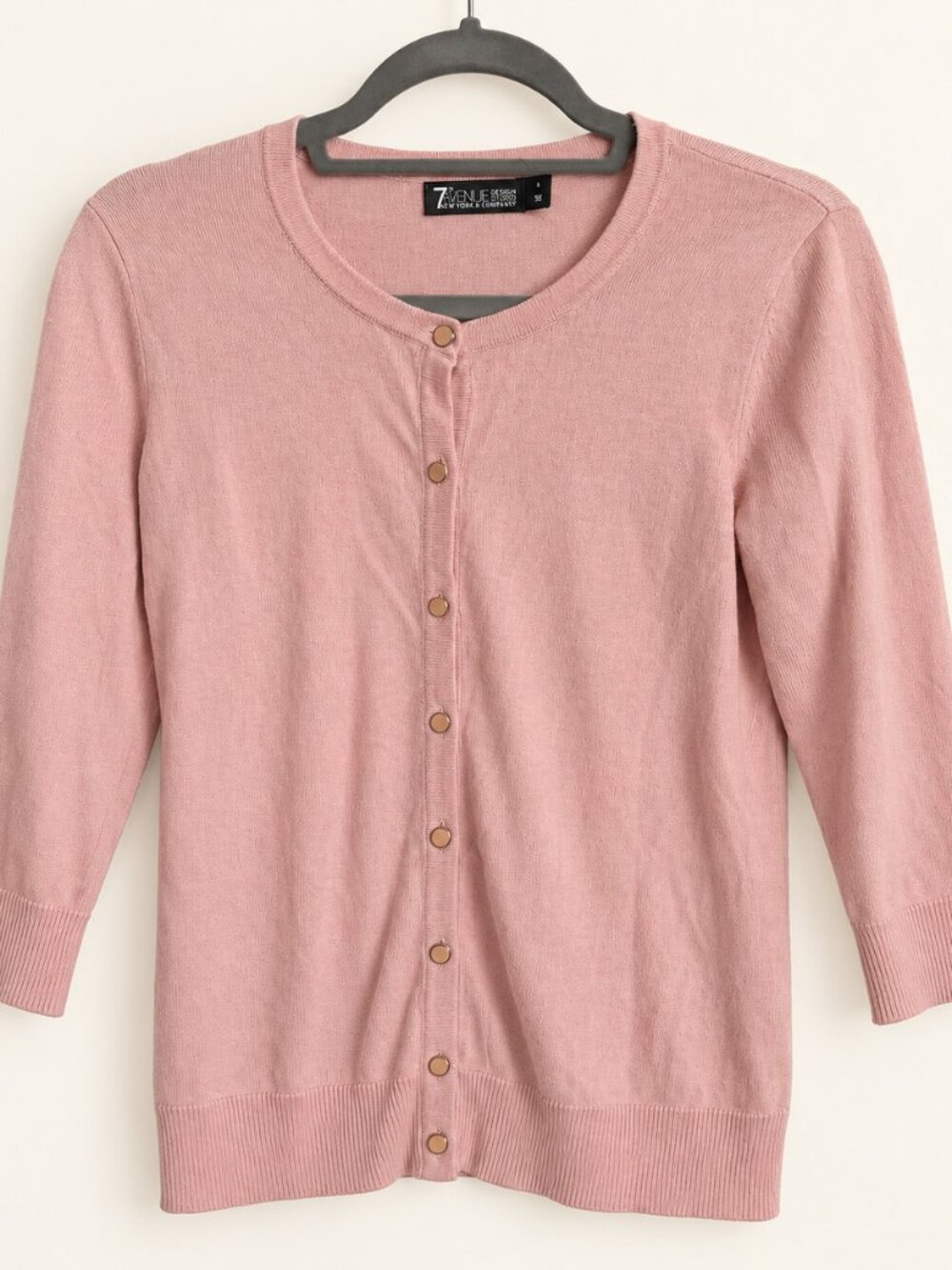 New York & Company Blush Pink Button Front Cardigan Size S